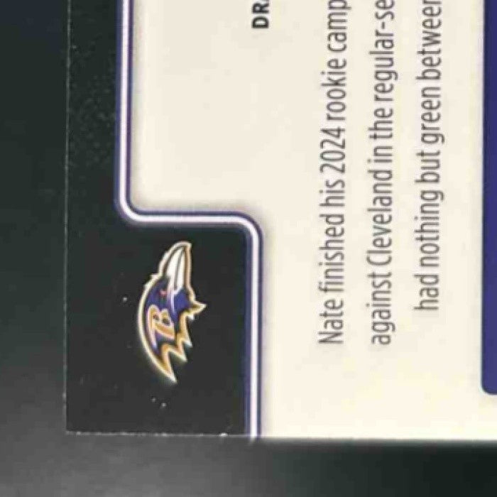 2025 Topps Chrome Nate Wiggins Green Refractor /99 #28 Baltimore Ravens