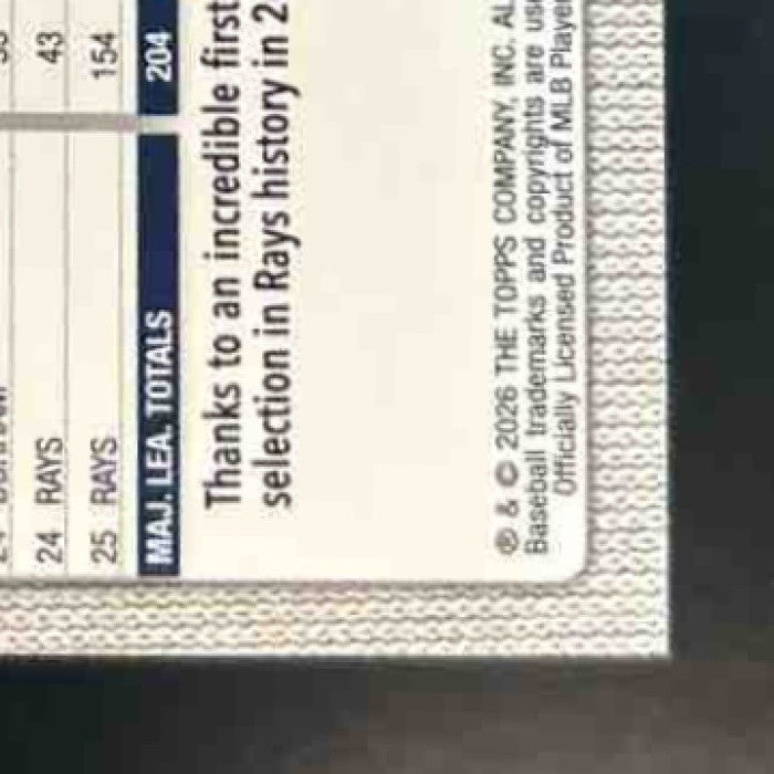 2026 Topps Junior Caminero Team Color Border Variation SP #328 Tampa Bay Rays