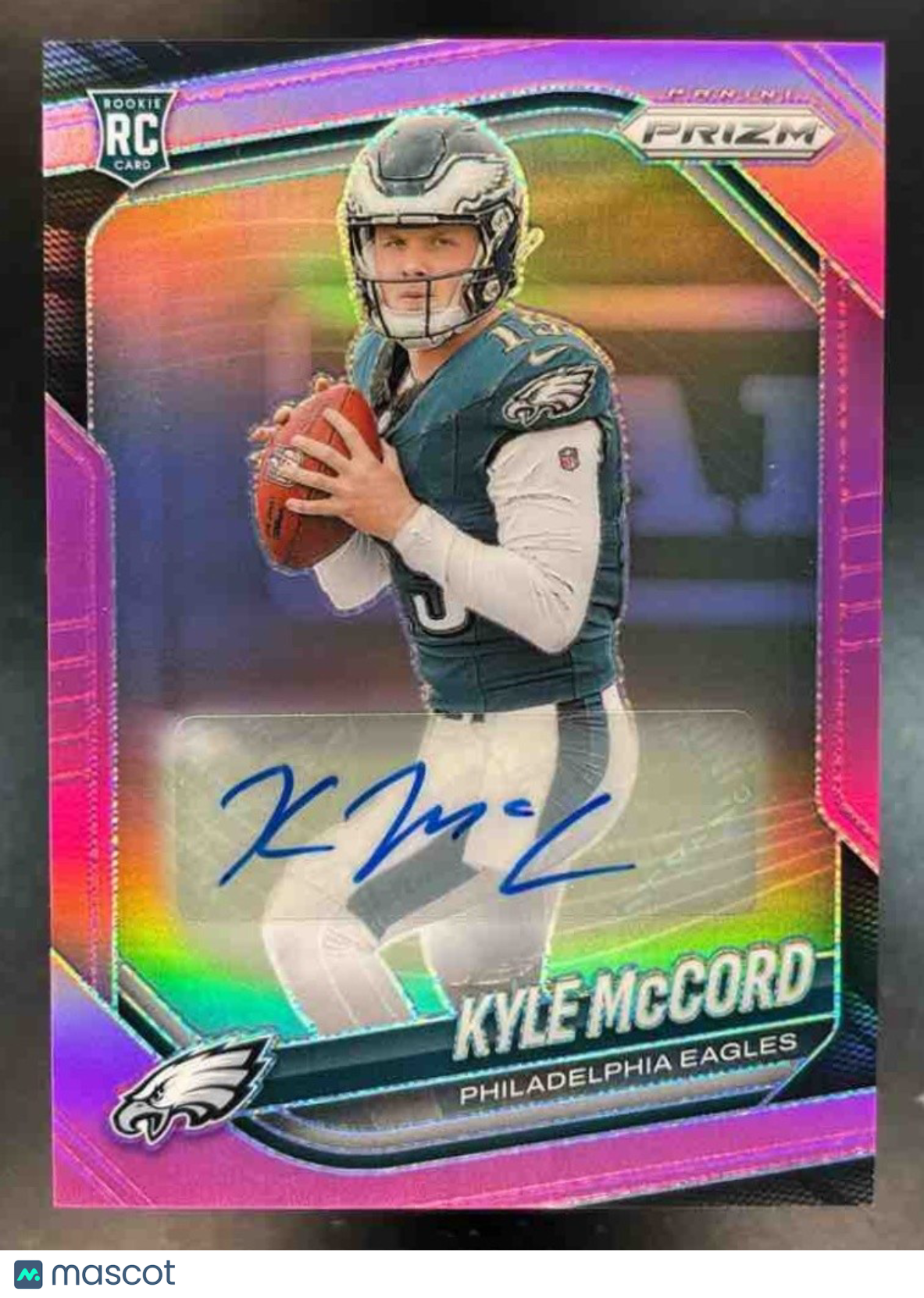 2025 Panini Prizm Kyle McCord Rookie Auto Pink #377 RC Philadelphia Eagles