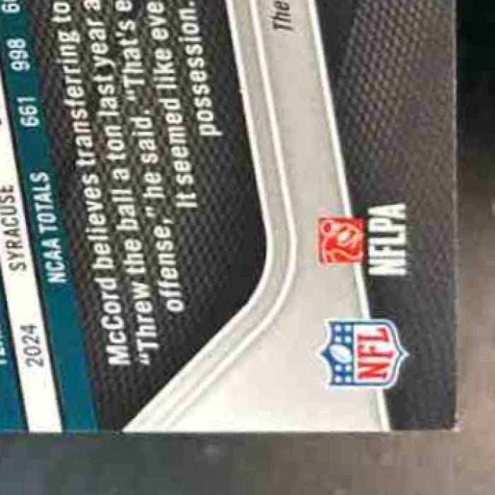2025 Panini Prizm Kyle McCord Rookie Auto Pink #377 RC Philadelphia Eagles