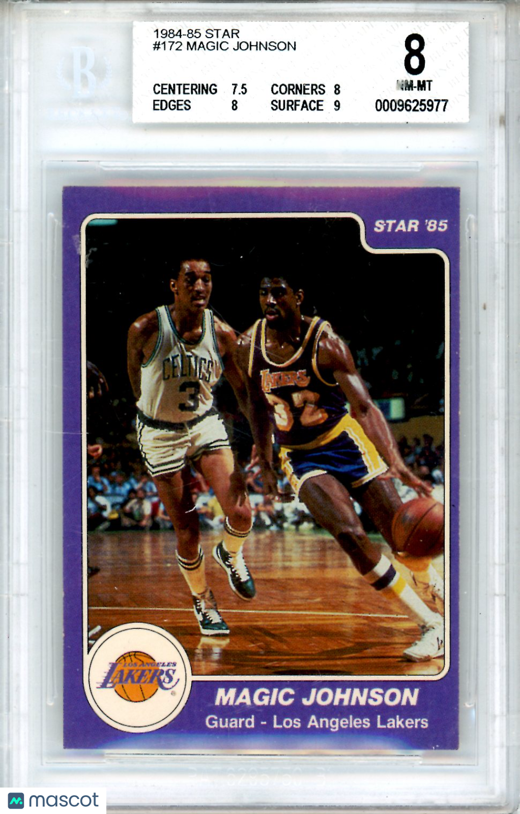 1984-85 Star #172 Magic Johnson BGS 8