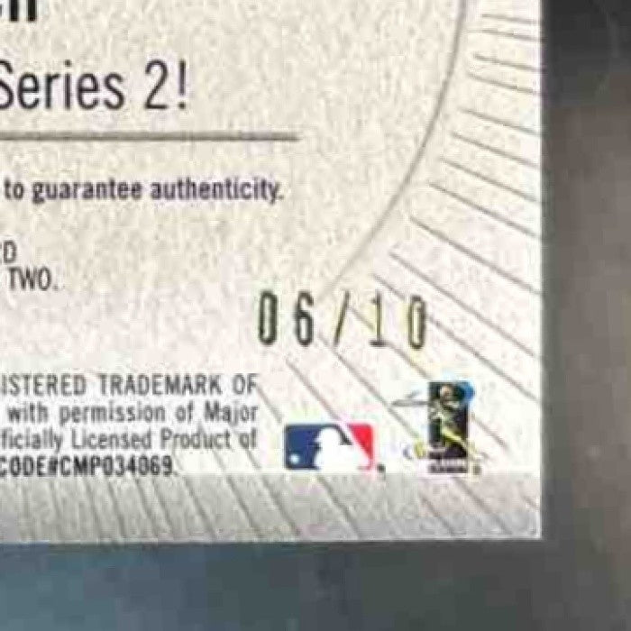 2019 Topps Yadier Molina MLB Logo Manufactured Patch Auto /10 St. Louis Cardinal