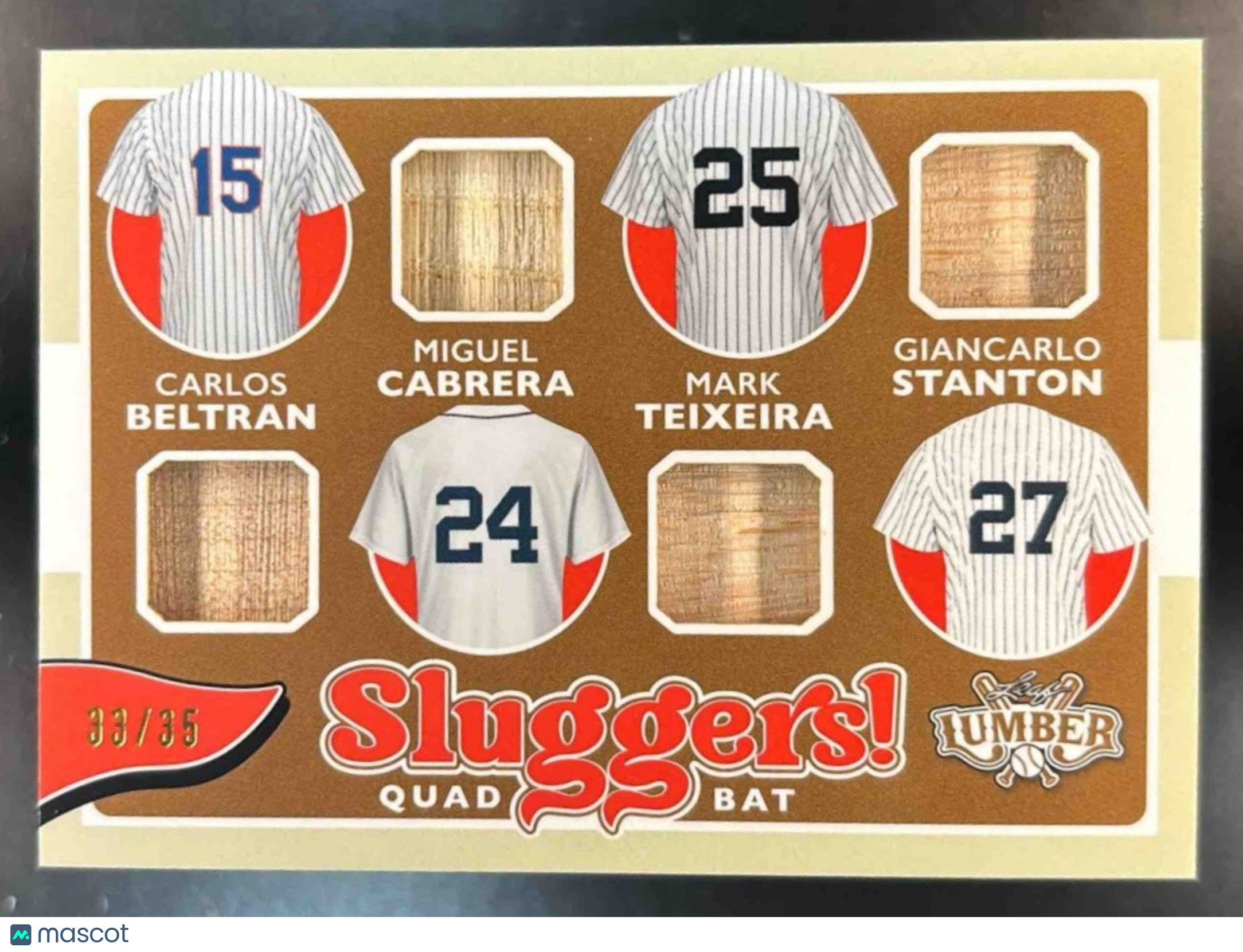 2024 Leaf Lumber Beltran Cabrera Teixeira Stanton Sluggers Patch Bronze /35