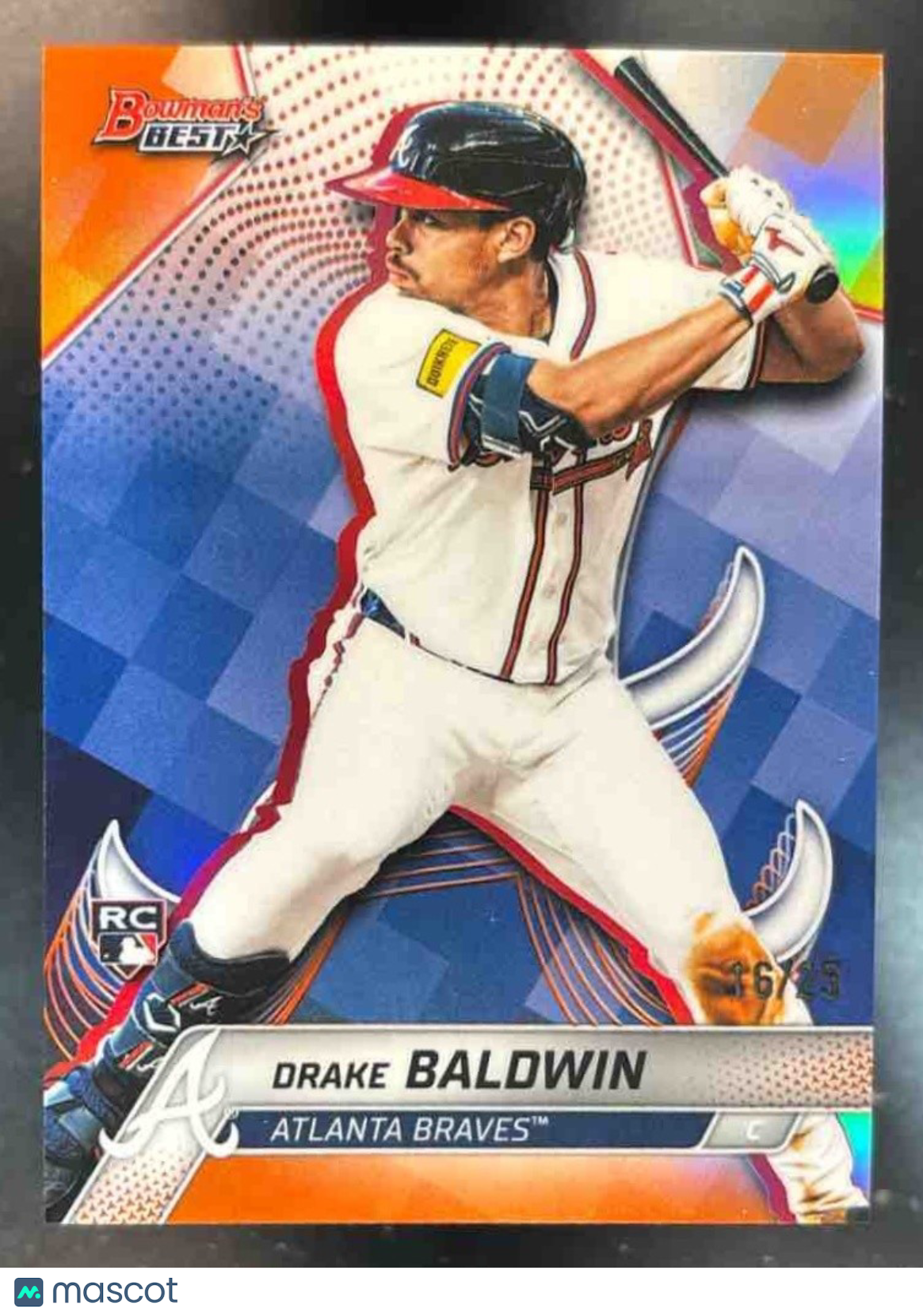 2025 Bowman's Best Drake Baldwin Orange Refractor /25 #60 RC Atlanta Braves