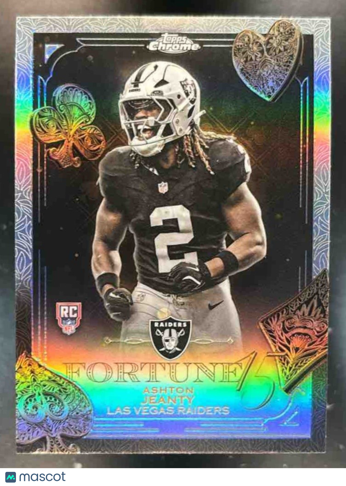2025 Topps Chrome Ashton Jeanty Fortune 15 Refractor RC Las Vegas Raiders