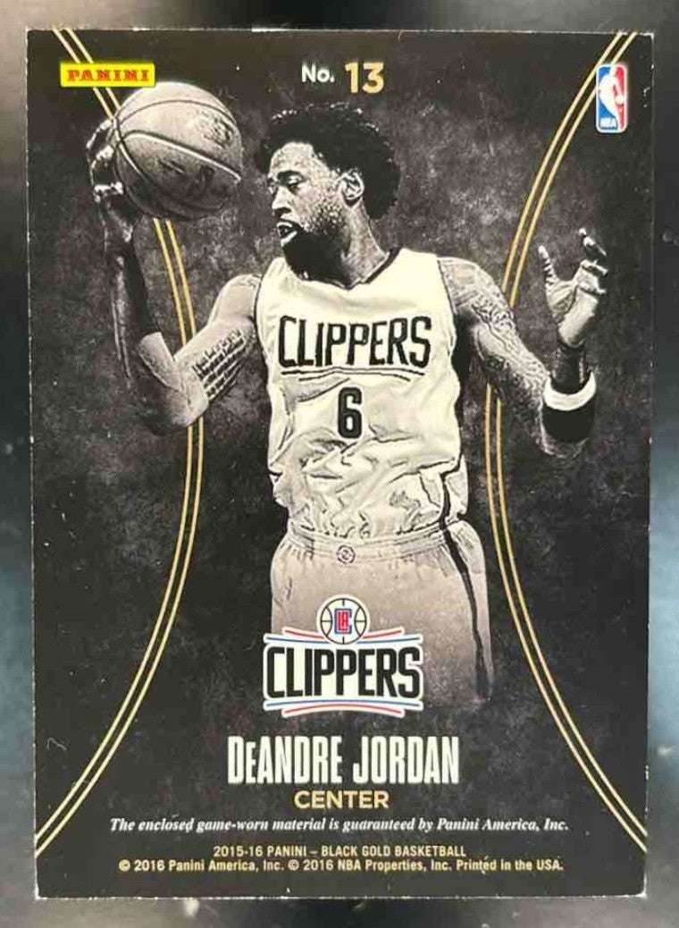 2015-16 Panini Black Gold DeAndre Jordan Memorabilia /99 #13 Los Angeles Clipper