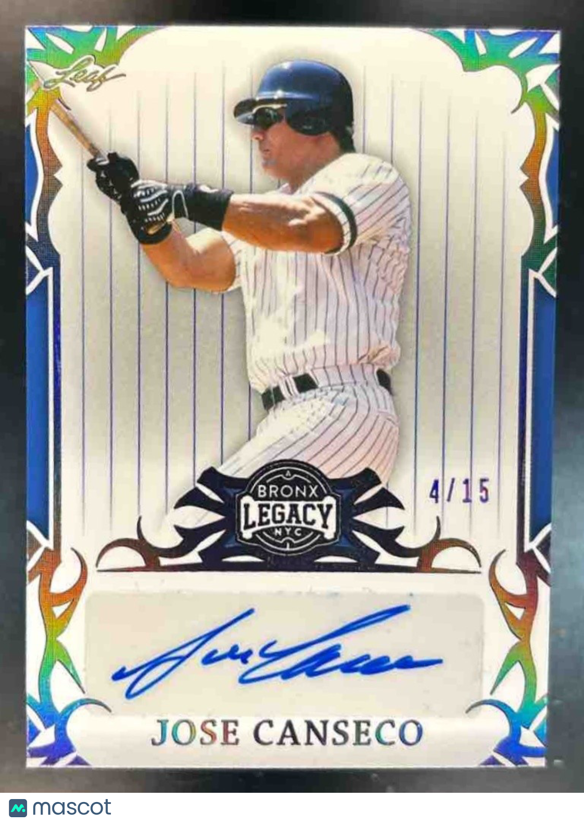2023 Leaf Bronx Legacy Jose Canseco Auto Teal /15