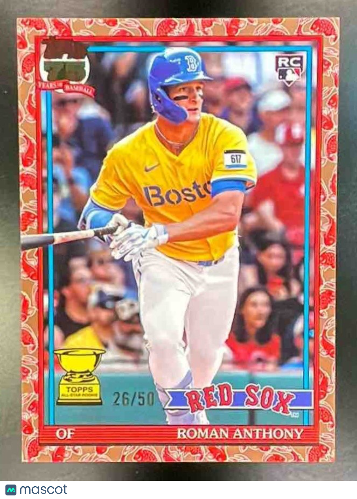 2026 Topps Roman Anthony #T91-71 1991 Koi Fish Gold 26/50 RC Red Sox Rookie
