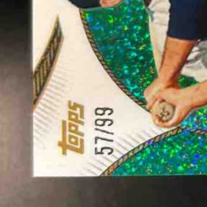 2025 Topps Welcome to the Club: 3-X MVP Yogi Berra 1951 Green Stardust /99