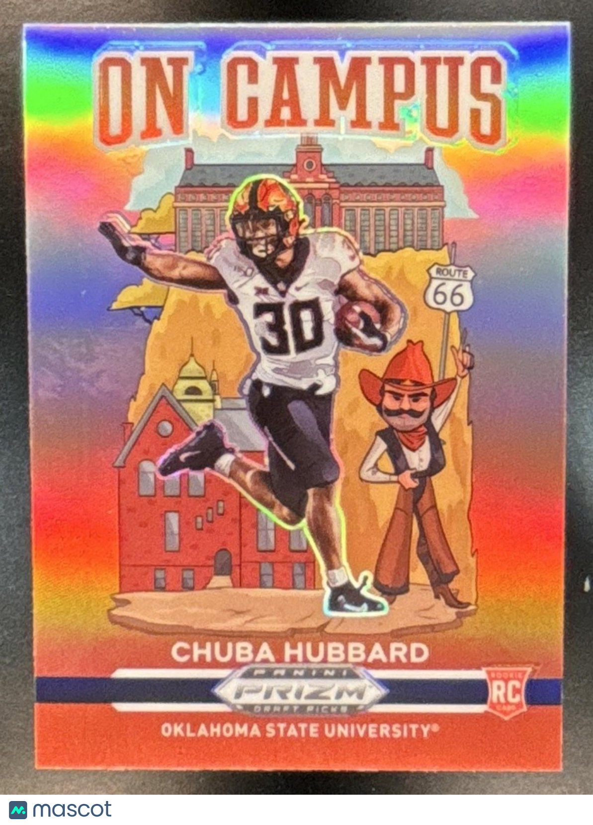 2021 Panini Prizm Draft Picks Collegiate Chuba Hubbard On Campus RC Cowboys