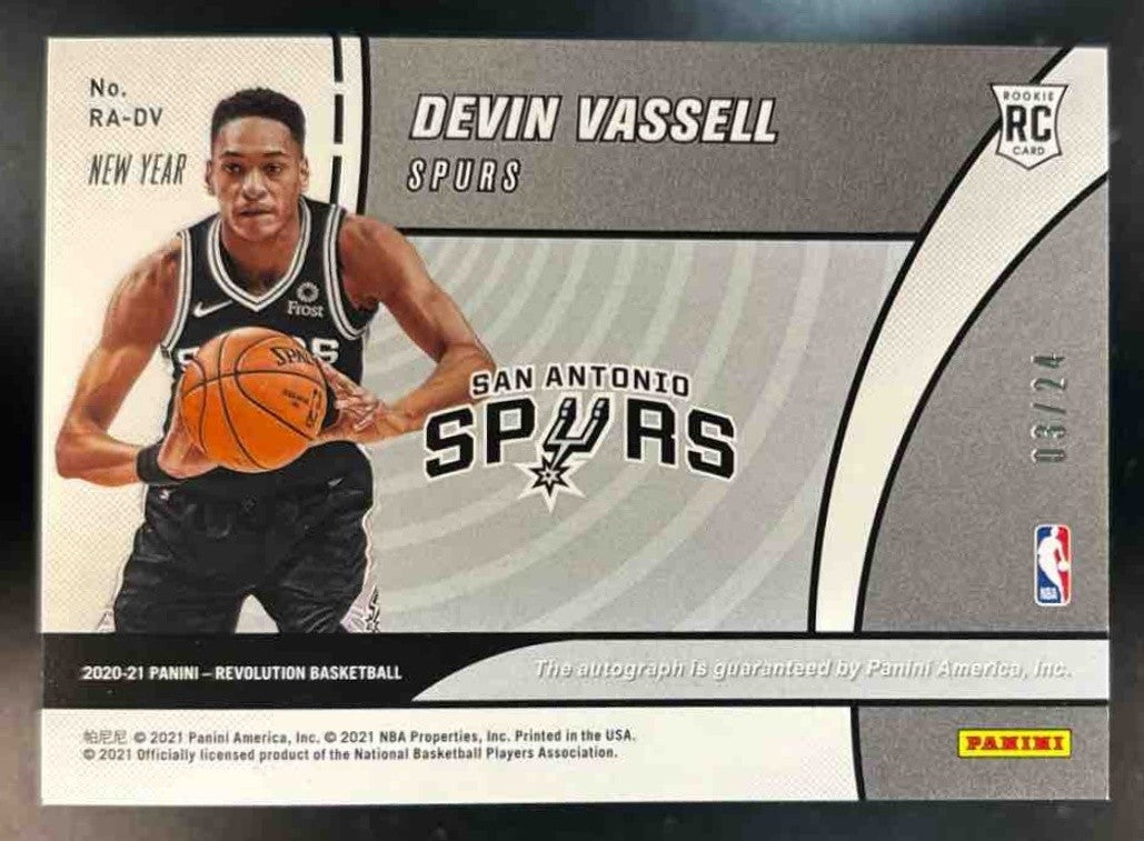 2020-21 Panini Revolution Devin Vassell Auto Chinese New Year /24 RC Wizards