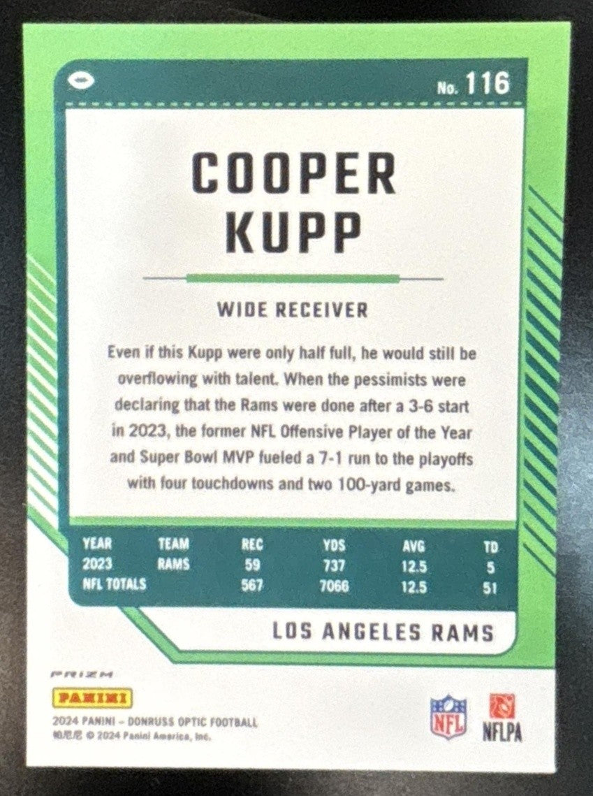 2024 Panini Donruss Optic Cooper Kupp Jazz #116 Los Angeles Rams