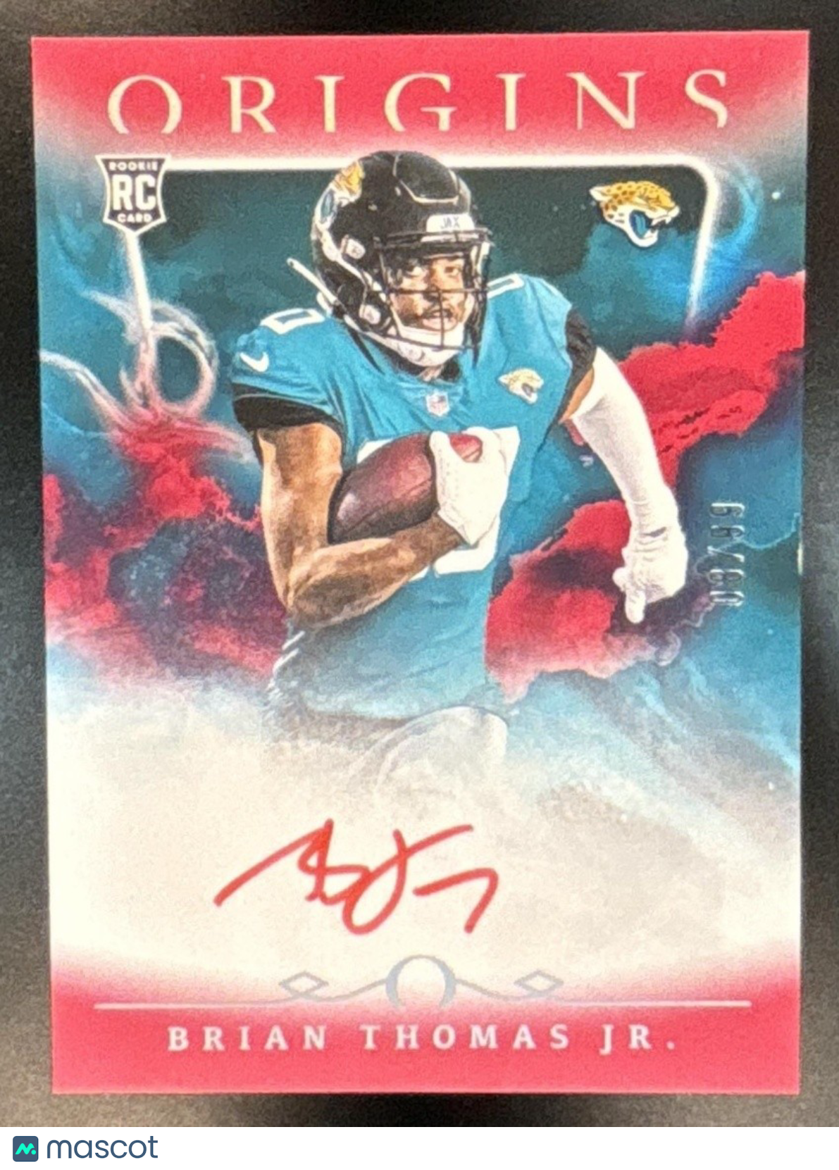 2024 Panini Origins Brian Thomas Jr. Rookie Auto Red /99 RC Jacksonville Jaguars