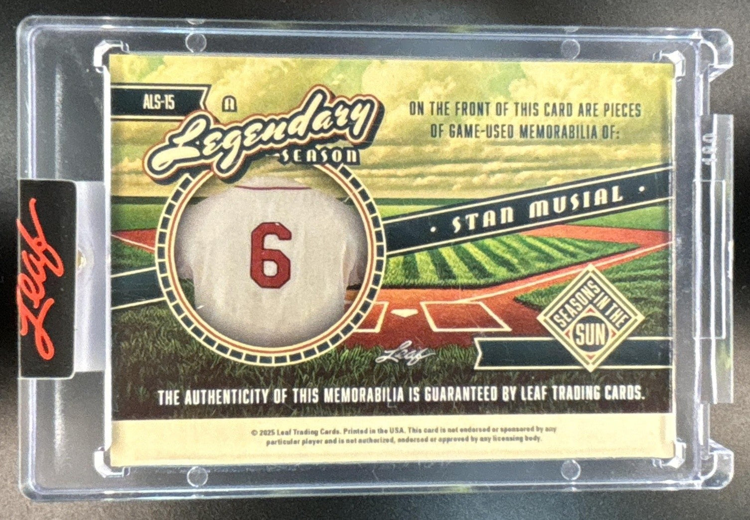 2025 Leaf Seasons In The Sun Stan Musial A Legendary Season 1948 Patch /8
