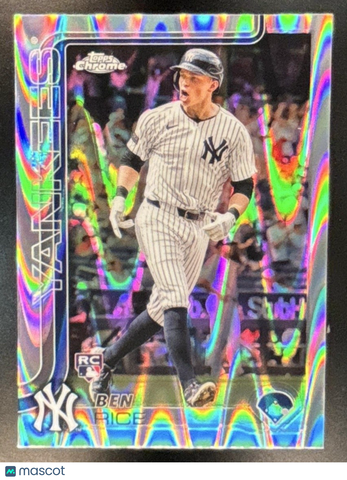 2025 Topps Chrome Ben Rice RayWave Refractor #139 RC ~ New York Yankees