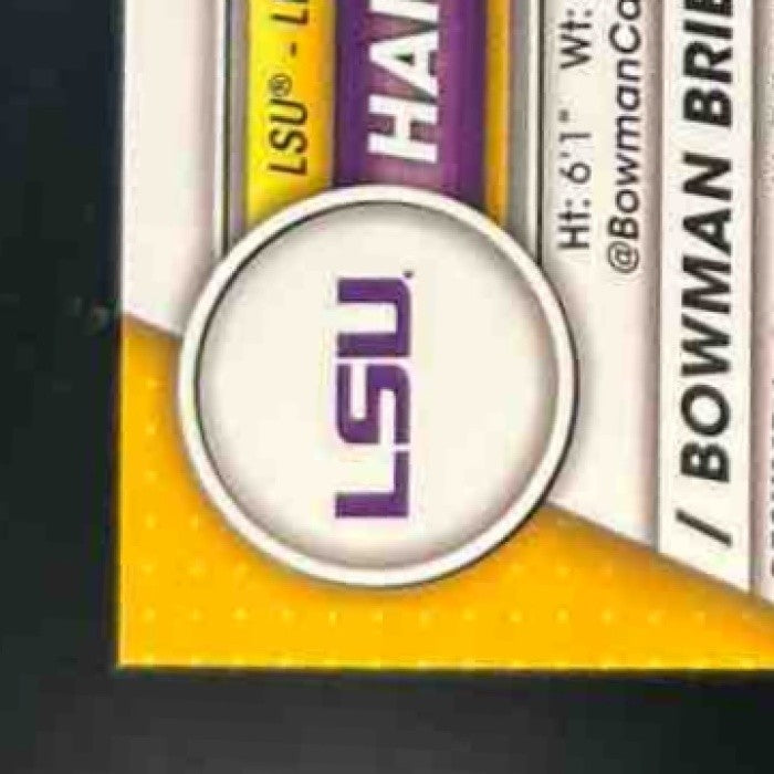 2023 Bowman University Chrome Harold Perkins Prospect Auto #41 LSU Tigers