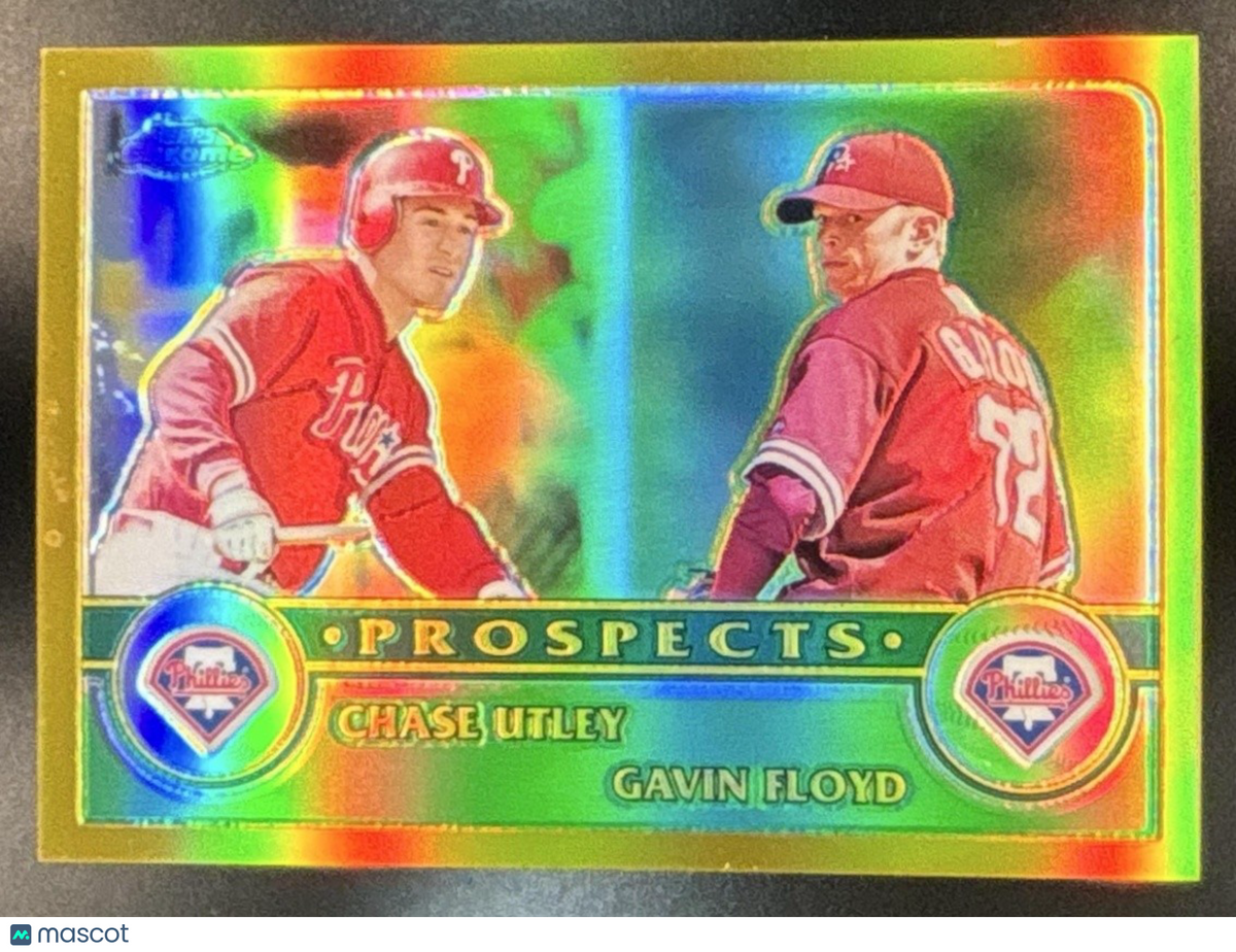 2003 Topps Chrome Gavin Floyd Chase Utley Gold Refractor /449 #438 Phillies
