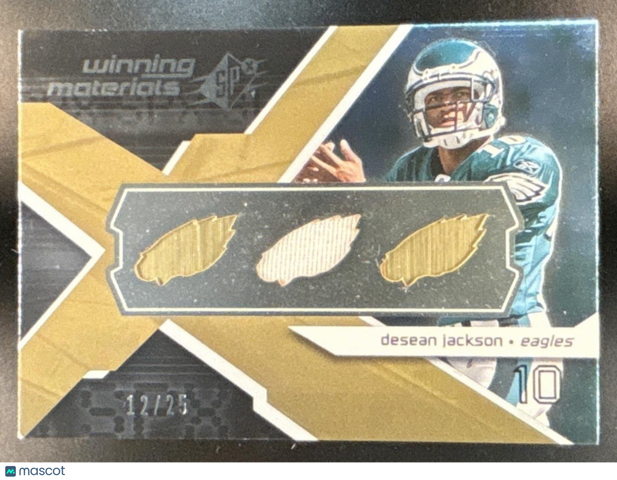 2008 SPx DeSean Jackson Winning Materials Team Logo /25 MEM RC Eagles