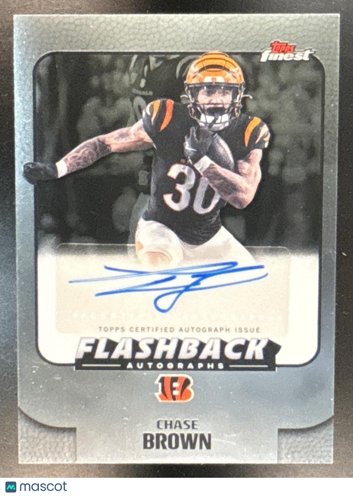 2025 Topps Finest Chase Brown Flashback Auto #FBA-CB Cincinnati Bengals