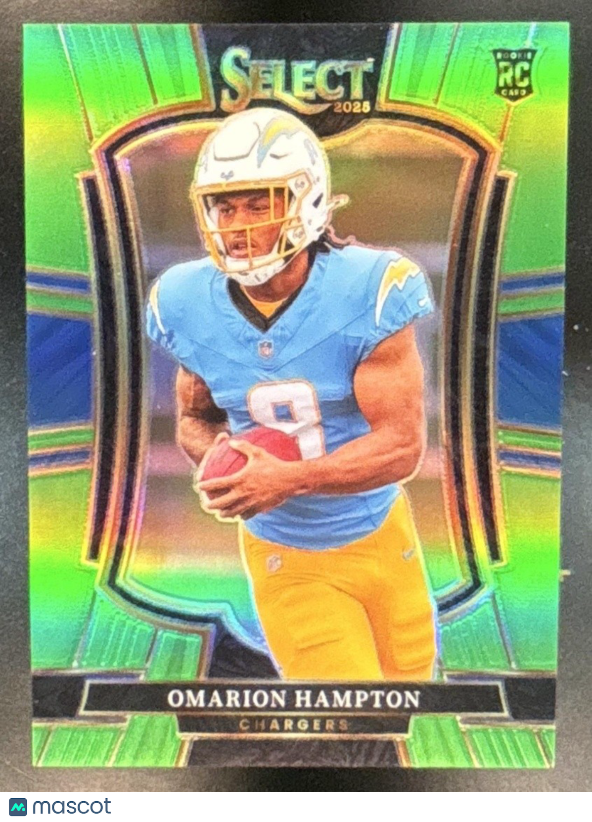 2025 Panini Select Omarion Hampton Neon Green /49 #102 RC Los Angeles Chargers
