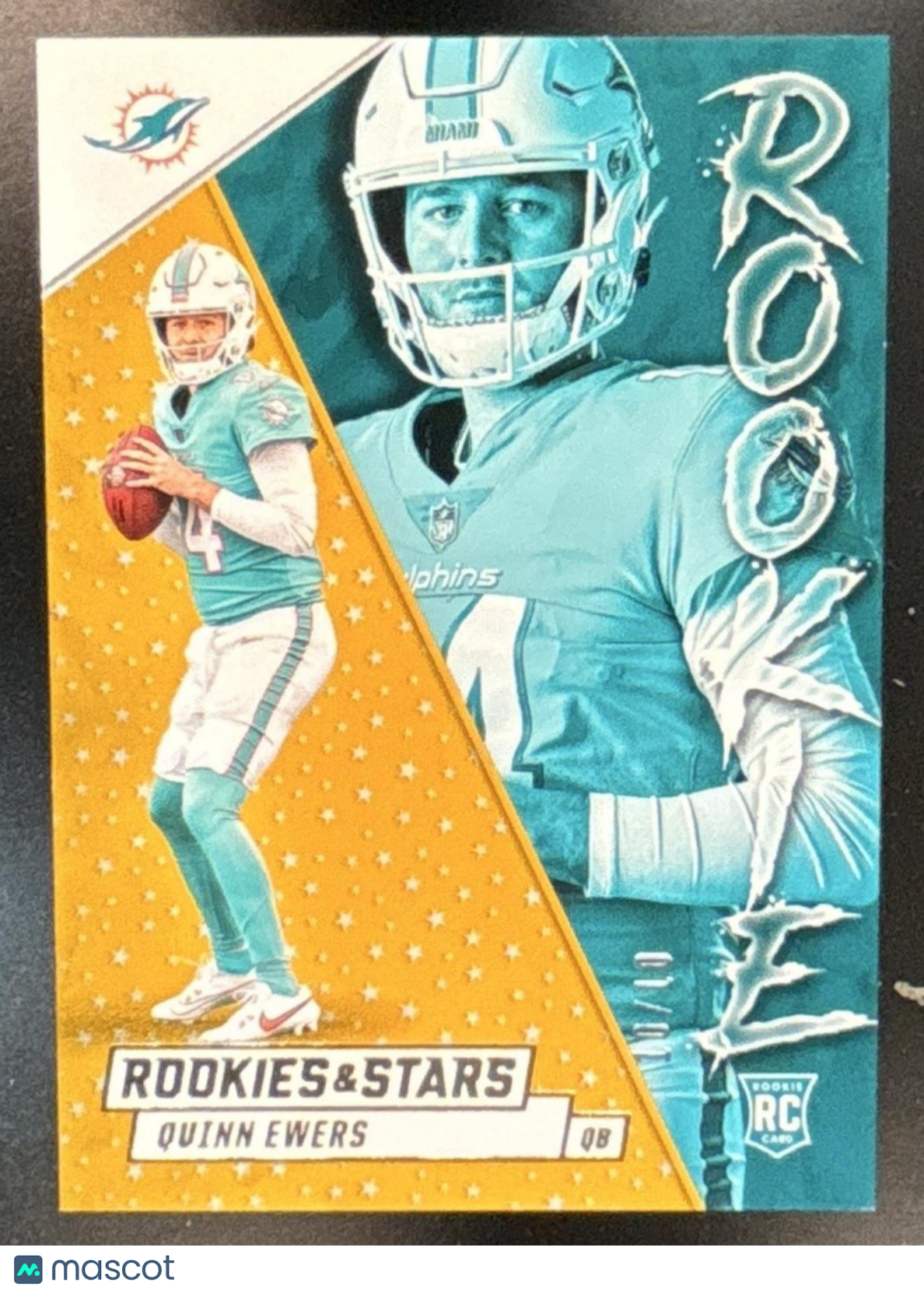 2025 Panini Rookies & Stars Quinn Ewers Rookie Gold 10/10 #18 RC Miami Dolphins