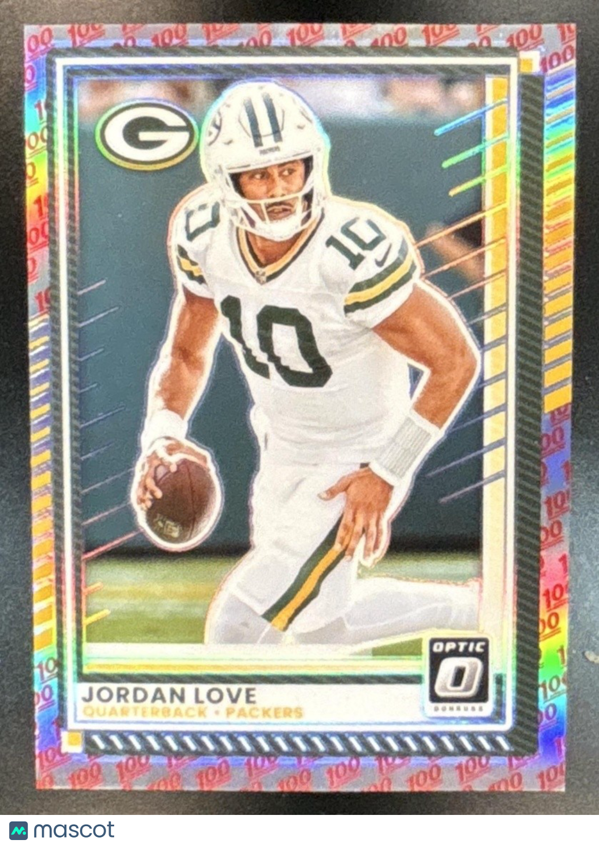 2025 Panini Donruss Optic Jordan Love One Hundred Prizm #177 Green Bay Packers