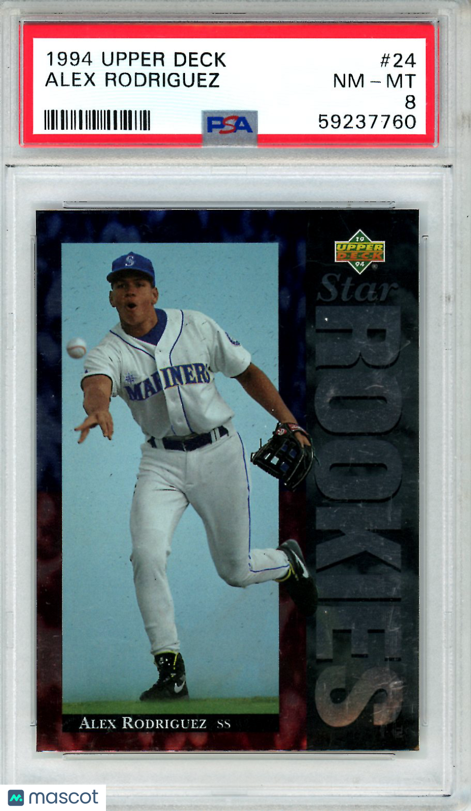 1994 Upper Deck Alex Rodriguez Rookie #24 PSA 8 Seattle Mariners - Graded Sports Cards