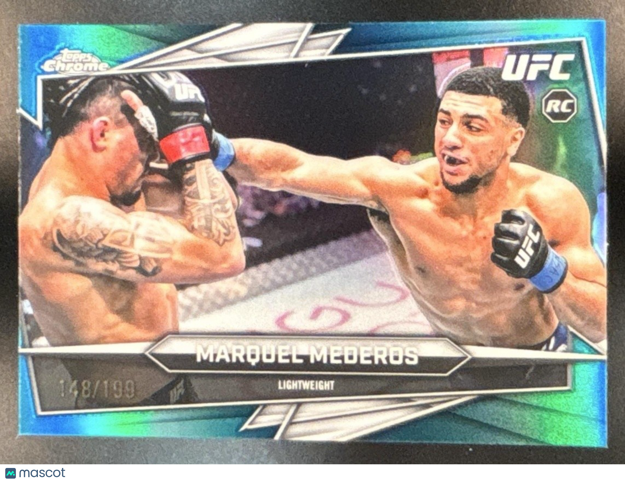 2026 Topps Chrome UFC Marquel Mederos Aqua Refractor /199 #168 RC