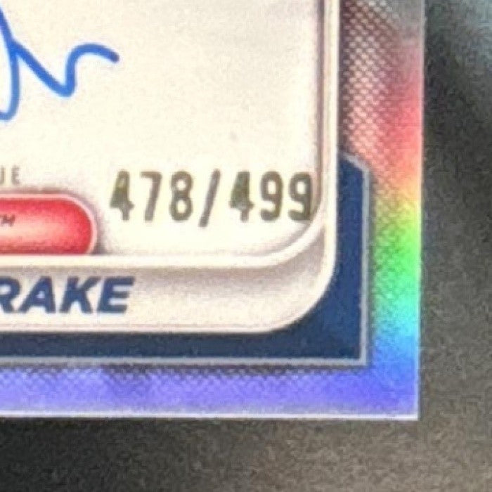 2024 Bowman Isaiah Drake Chrome Auto Refractor /499 1st Prospect Atlanta Braves