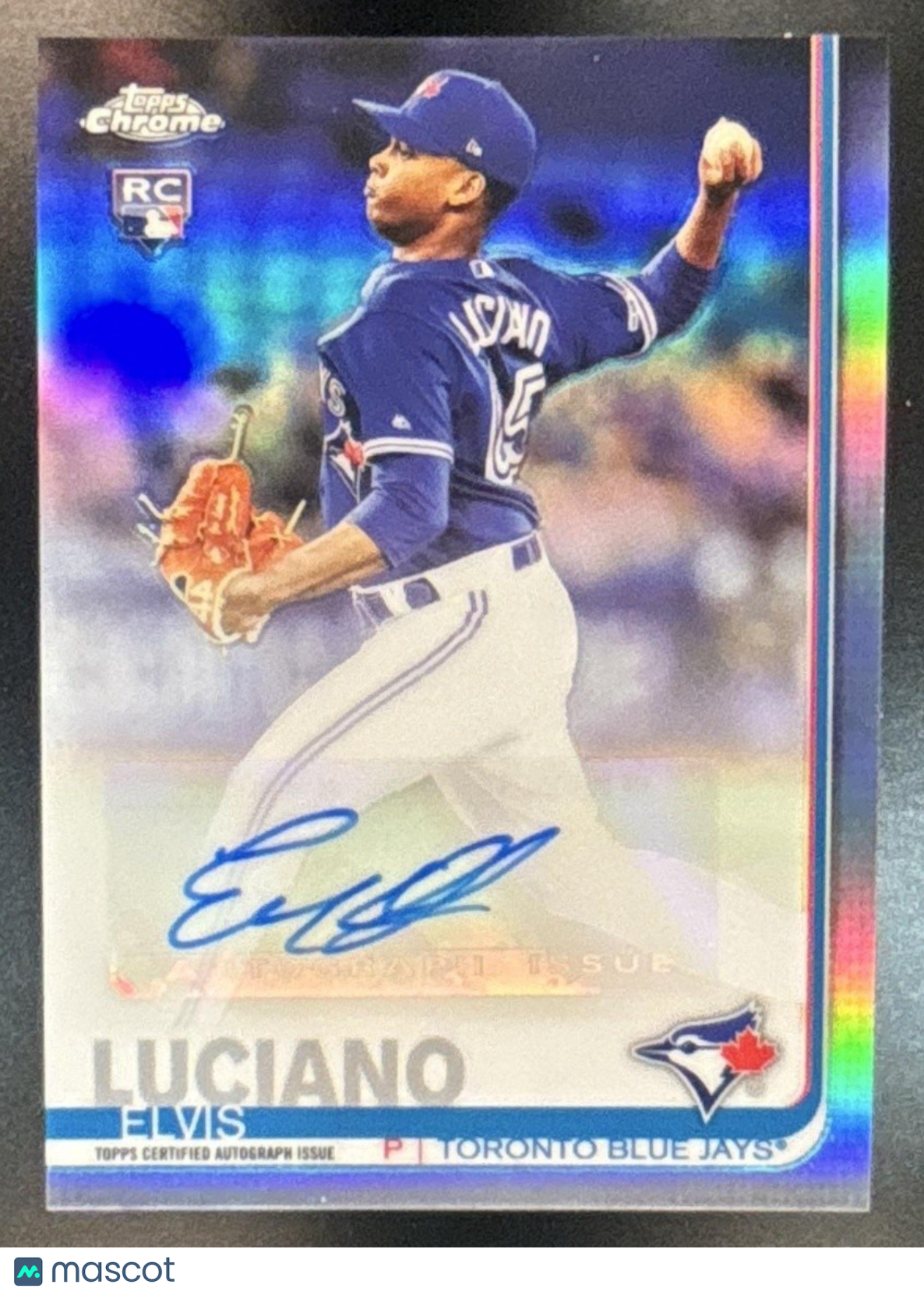 2019 Topps Chrome Update Elvis Luciano Auto #CUA-EL RC Toronto Blue Jays