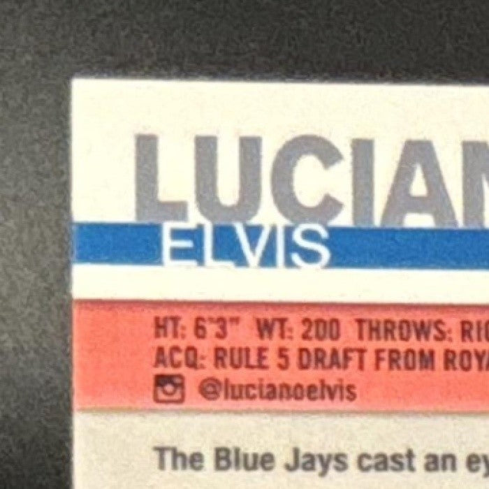 2019 Topps Chrome Update Elvis Luciano Auto #CUA-EL RC Toronto Blue Jays