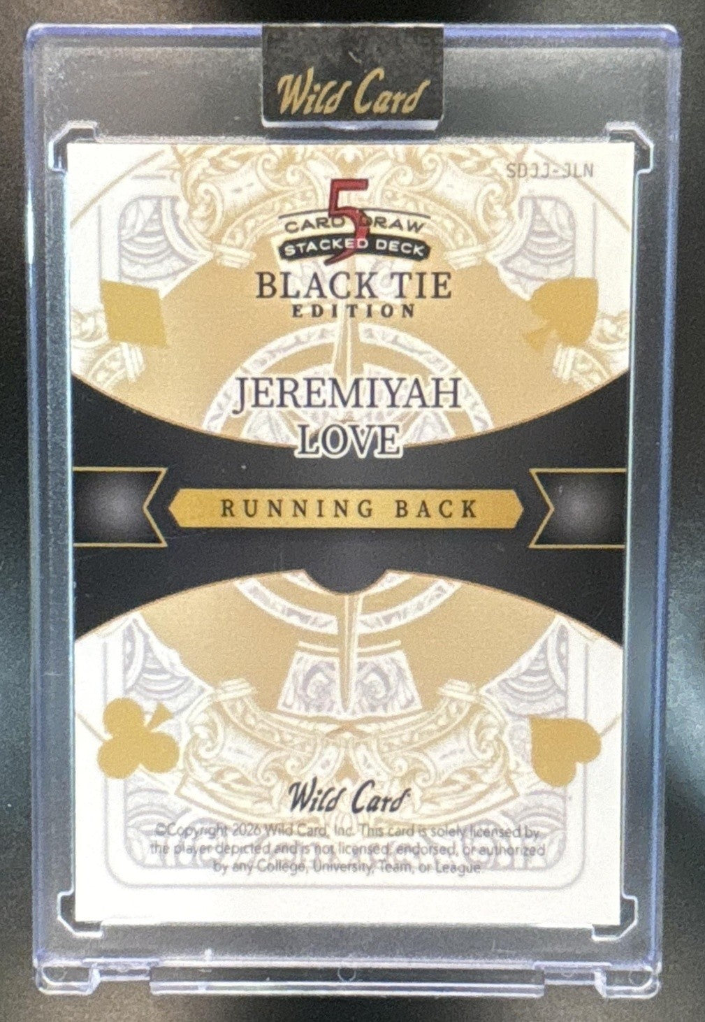 2026 Wild Card Draw Stacked Deck Black Tie Edition Jeremiyah Love Auto 1/1