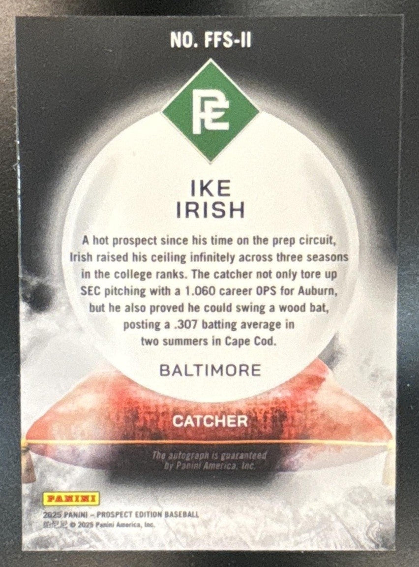 2025 Panini Prospect Edition Ike Irish Franchise Futures Mojo Auto /25 Orioles