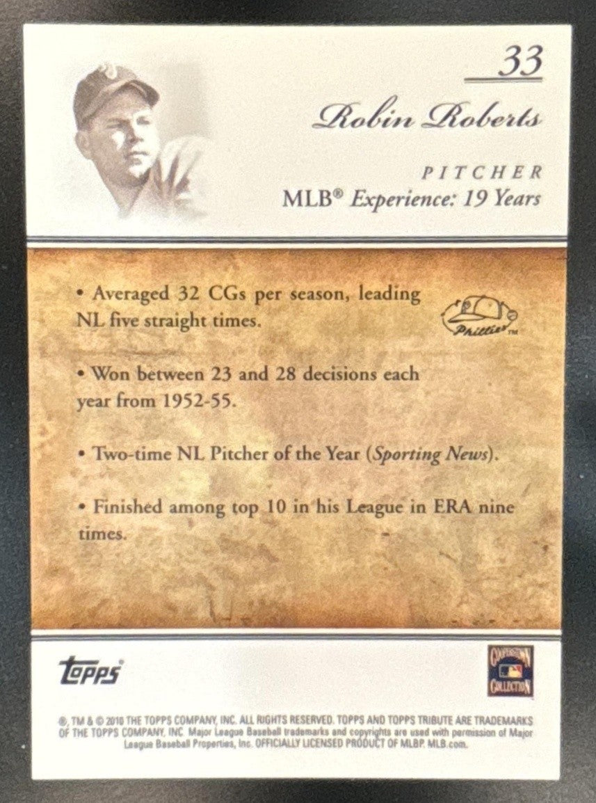 2010 Topps Tribute Robin Roberts Blue /399 #33 Philadelphia Phillies