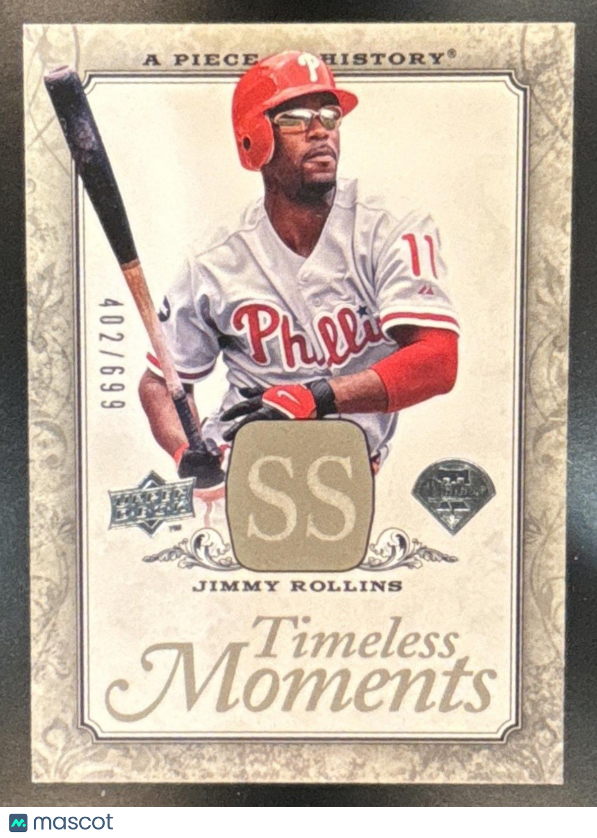 2008 Upper Deck A Piece of History Jimmy Rollins Timeless Moments /699