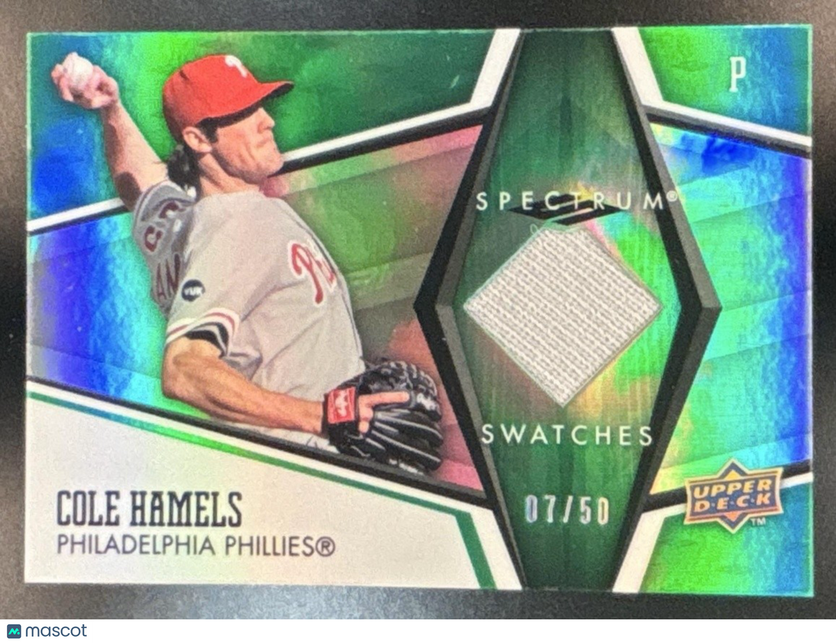 2008 Upper Deck Spectrum Cole Hamels Swatches Green /50 Philadelphia Phillies