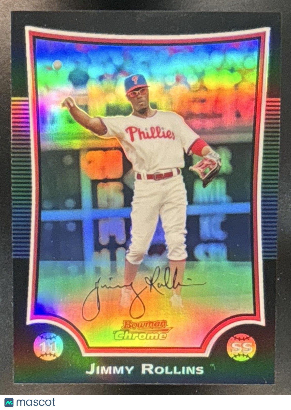 2009 Bowman Chrome Jimmy Rollins Refractor #6 Philadelphia Phillies
