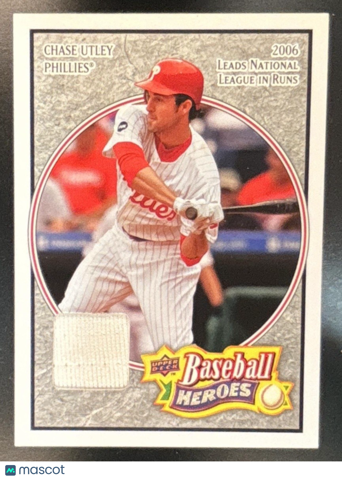 2008 Upper Deck Baseball Heroes Chase Utley Patch MEM #135 Philadelphia Phillies