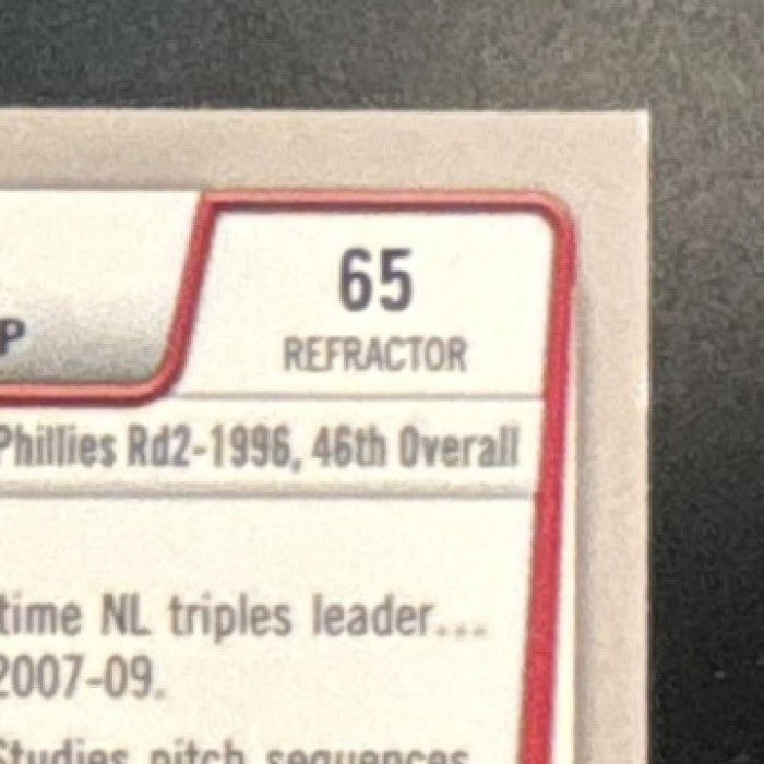 2012 Bowman Chrome Jimmy Rollins Refractor #65 Philadelphia Phillies