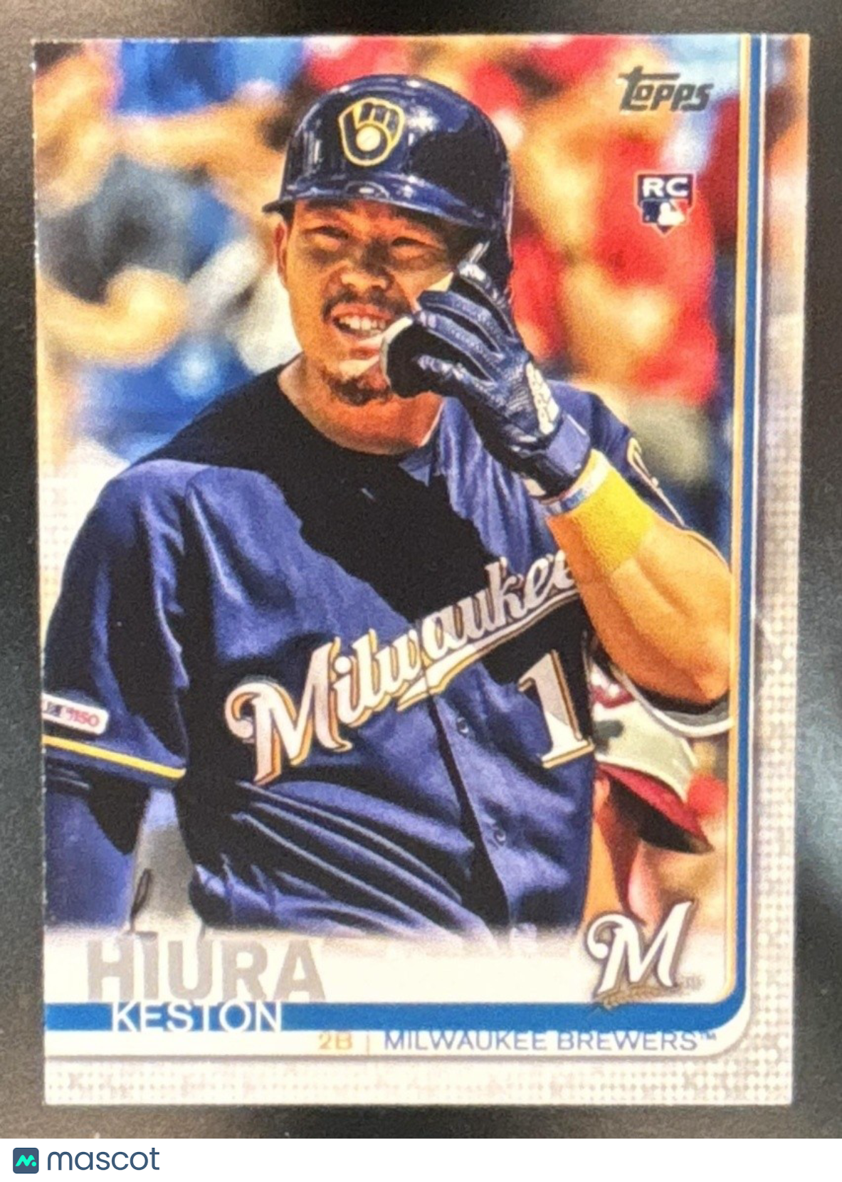 2019 Topps Update Keston Hiura Hand At Helmet SP #US150 RC Milwaukee Brewers