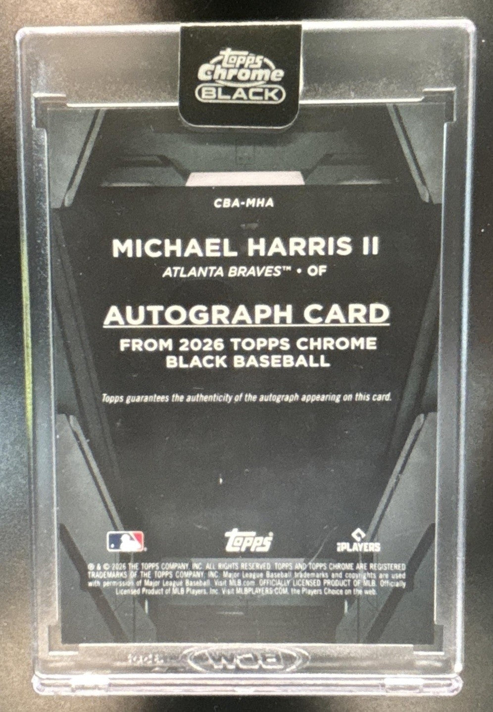 2026 Topps Chrome Black Michael Harris II Auto Green /99 #CBA-MHA Atlanta Braves