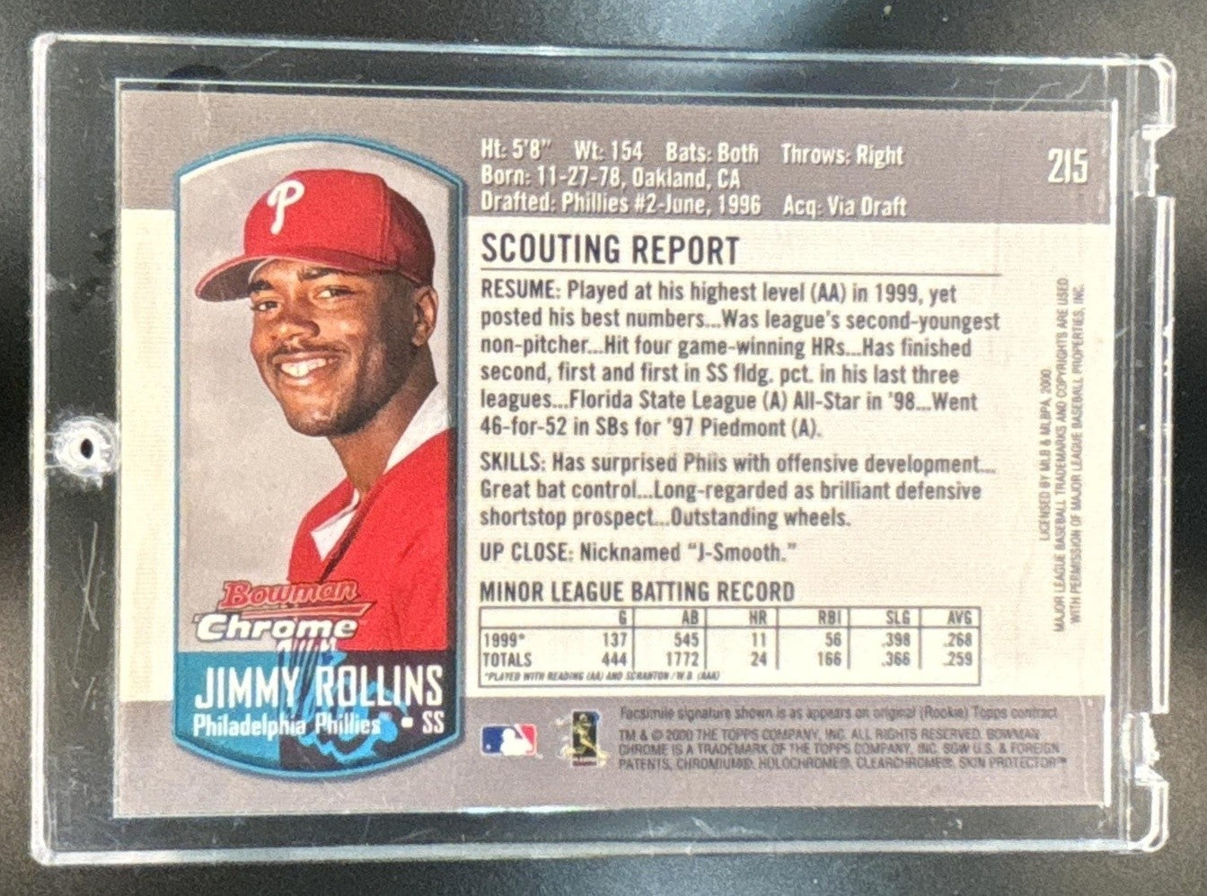 2000 Bowman Chrome Jimmy Rollins #215 Philadelphia Phillies
