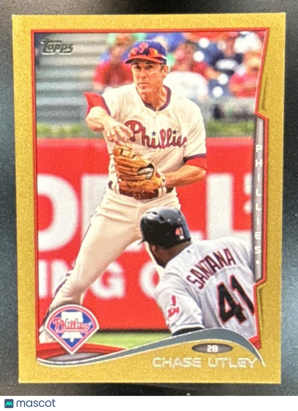 2014 Topps Mini Chase Utley Gold /63 #502 Philadelphia Phillies