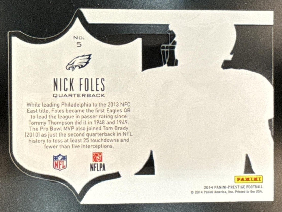 2014 Panini Prestige Nick Foles NFL Shield #5 Philadelphia Eagles