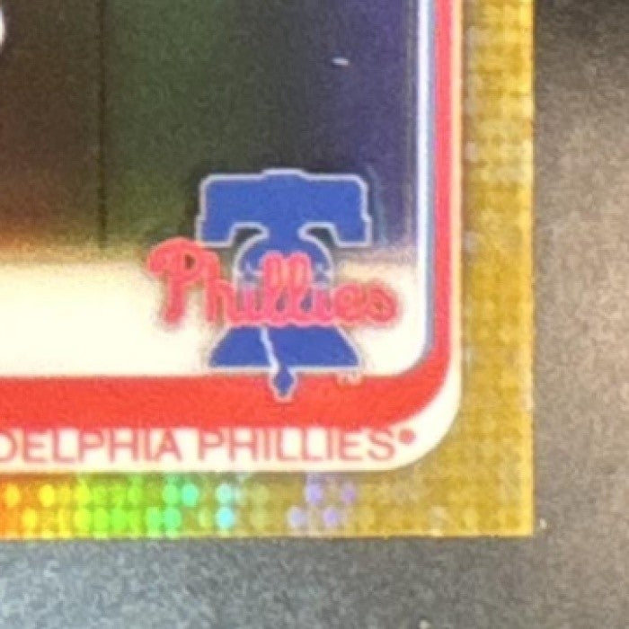 2019 Topps Chrome Rhys Hoskins Gold Refractor Variation /50 #195b Phillies
