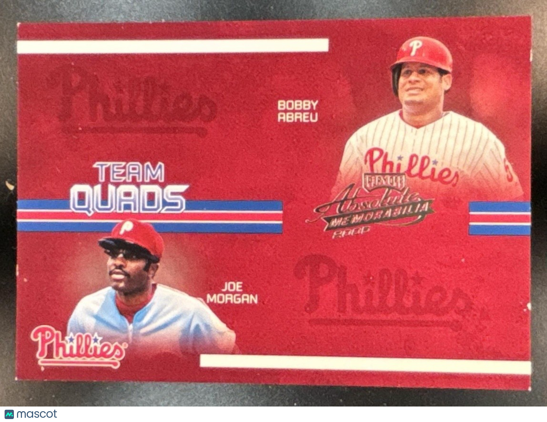 2005 Absolute Memorabilia Joe Morgan Bobby Abreu Marlon Byrd Kenny Lofton /150