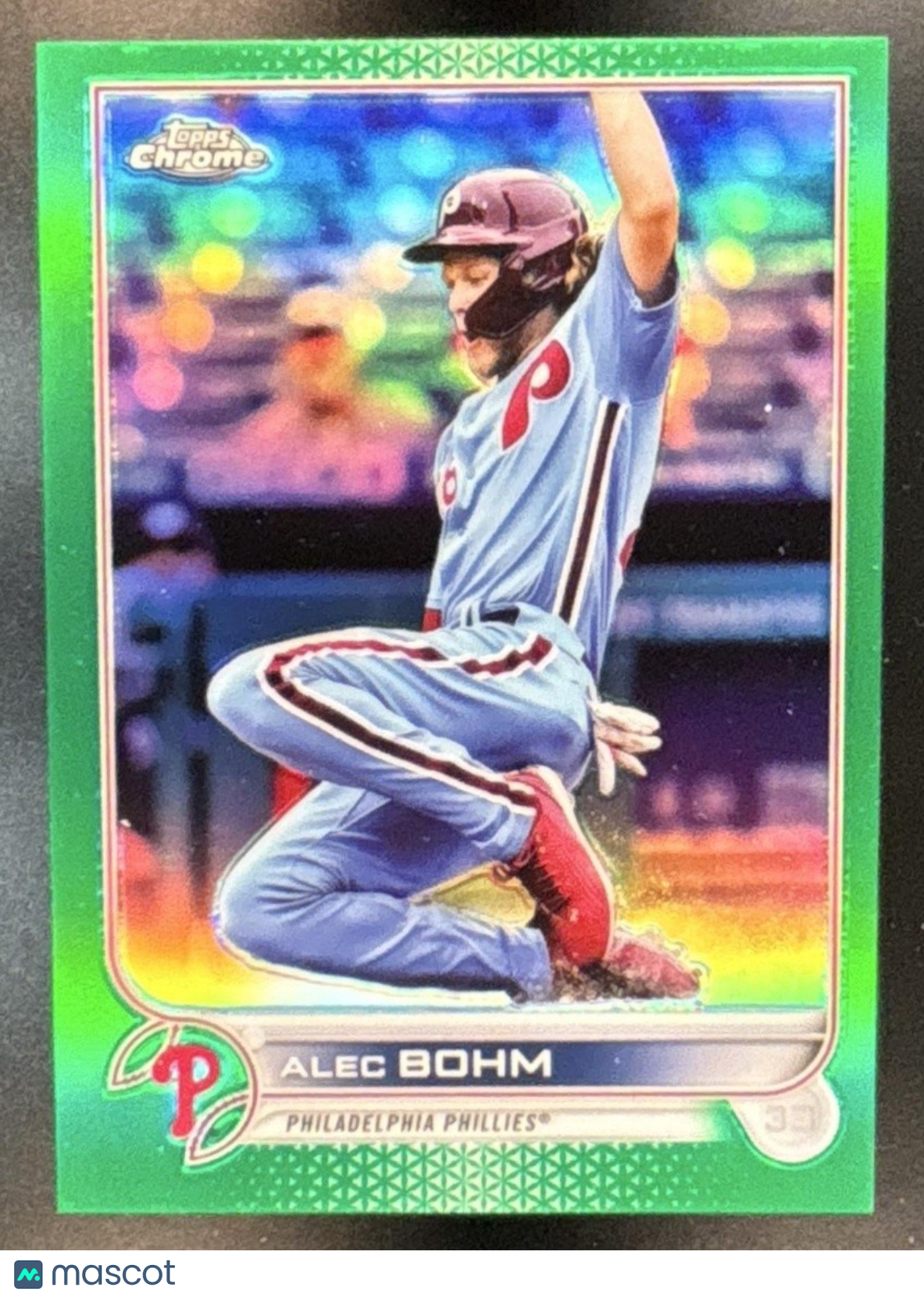 2022 Topps Chrome Alec Bohm Green Refractor /99 #89 Philadelphia Phillies