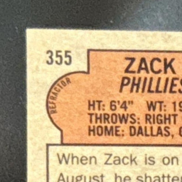 2021 Topps Heritage Zack Wheeler Chrome Refractor /572 #355 Phillies