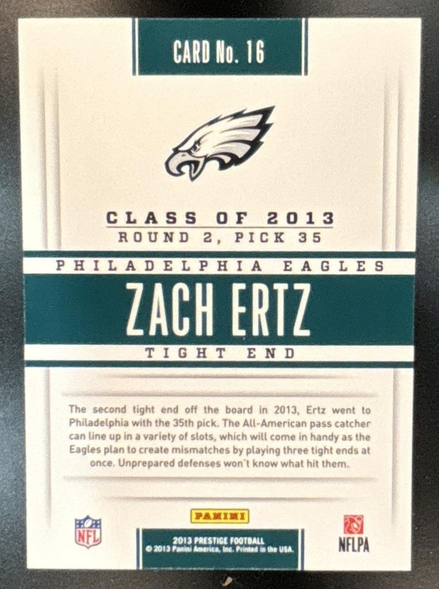 2013 Panini Prestige Zach Ertz Prestigious Picks Gold #16 RC Philadelphia Eagles