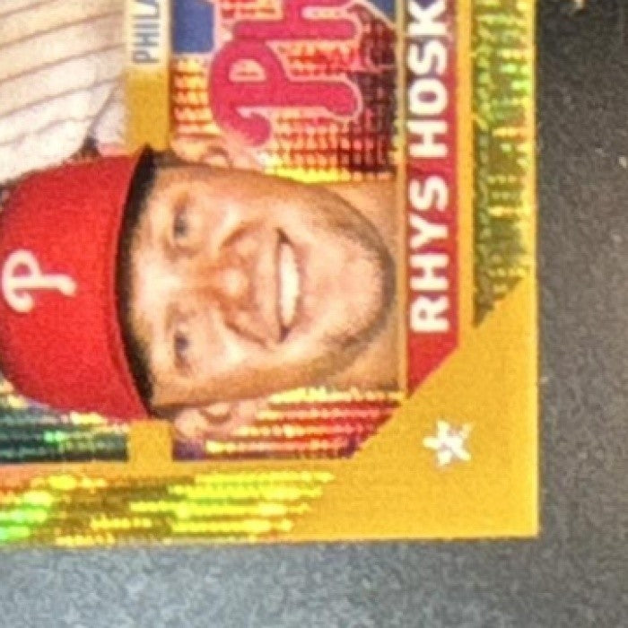 2023 Topps Chrome Rhys Hoskins Gold Wave Refractor 50/50 Philadelphia Phillies